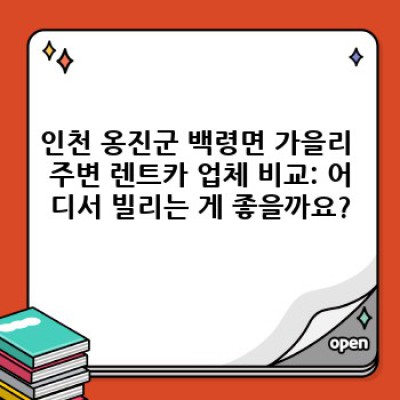 백령도 렌트카 여행 완벽 가이드: 인천 옹진군 백령면 가을리 디젤 차량 렌트 정보