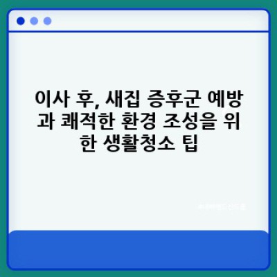 이사 청소 완벽 가이드: 생활청소 팁과 이사 전후 관리 요령