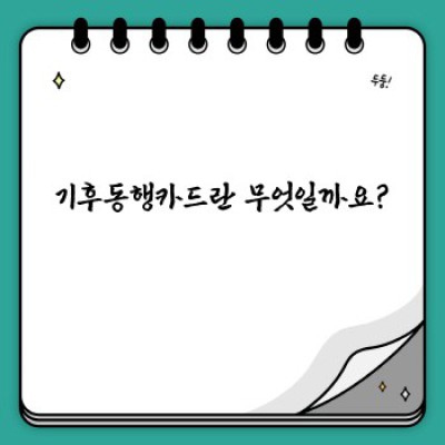 기후동행카드 완벽 가이드: 혜택, 신청방법, 사용처 총정리!