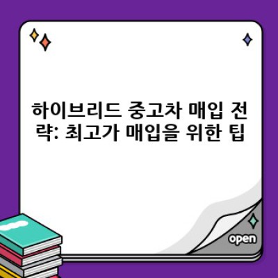 하이브리드 중고차 매입 : 배터리 성능과 환경 효율, 최고가 매입 전략!