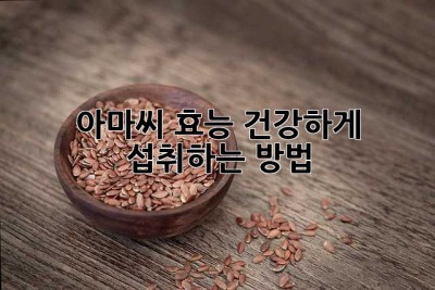 아마씨 효능: 건강하게 섭취하는 방법