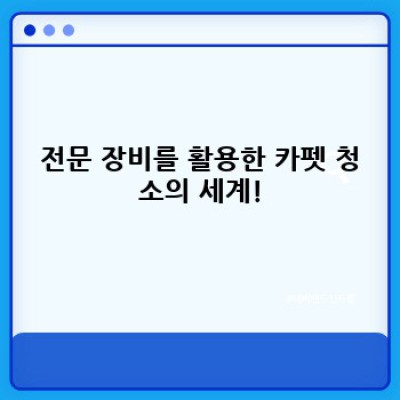 집안 청소의 꽃! 카펫 청소 완벽 가이드: 소재별 청소법 & 전문 장비 활용법