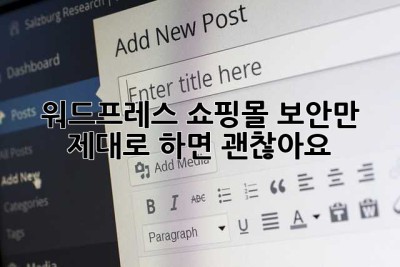 워드프레스 쇼핑몰? 보안만 제대로 하면 괜찮아요! ✨