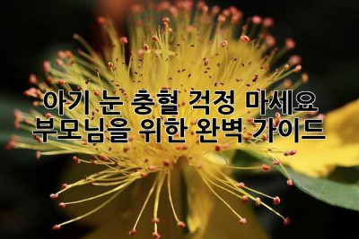 아기 눈 충혈, 걱정 마세요! 부모님을 위한 완벽 가이드