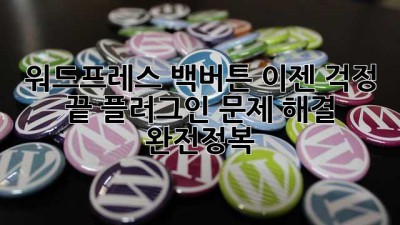 워드프레스 백버튼? 이젠 걱정 끝! 플러그인 문제 해결 완전정복!