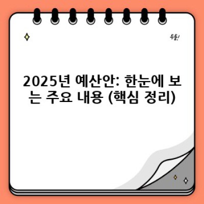 2025년 예산안: 주요 내용 분석 및 미래 전망 - 장점, 단점, 그리고 당신에게 미치는 영향