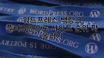 워드프레스 백링크 플러그인으로 사이트 순위 팍! 올리기 🚀