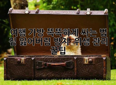 여행 가방 똑똑하게 싸는 법: 짐 잃어버림 방지 & 위생 관리 꿀팁!