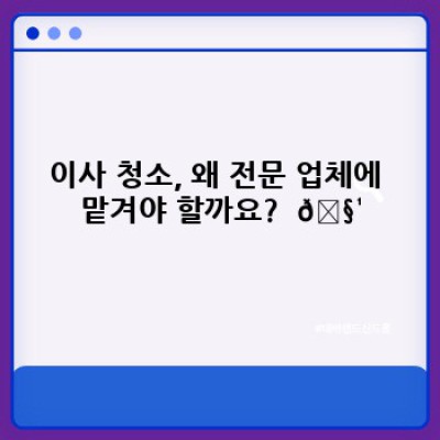 이사 청소 완벽 가이드: 악취 제거 및 위생 청소로 새출발!