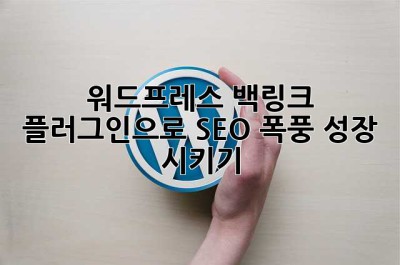 워드프레스 백링크 플러그인으로 SEO 폭풍 성장 시키기! 🚀