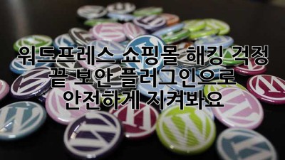 워드프레스 쇼핑몰? 해킹 걱정 끝! 보안 플러그인으로 안전하게 지켜봐요!