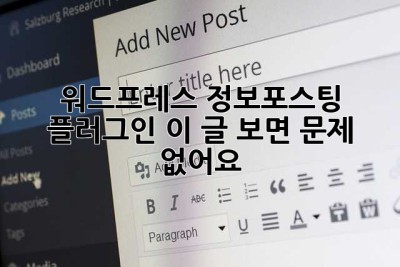 워드프레스 정보포스팅 플러그인? 이 글 보면 문제 없어요! 😉