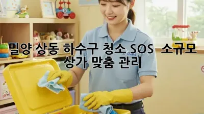밀양 상동 하수구 청소 SOS 🚨 소규모 상가 맞춤 관리!
