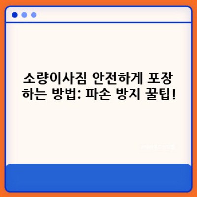 소량이사 원룸 이사, 용달 이용 안전하게 끝내는 방법: 필수 체크포인트와 사고 예방 전략