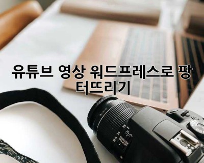 유튜브 영상, 워드프레스로 팡! 터뜨리기 🚀