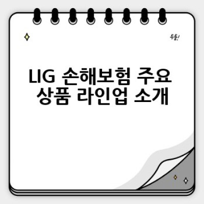 LIG 손해보험, 어떤 보험이 나에게 맞을까? 꼼꼼하게 알아보는 LIG 손해보험 가이드