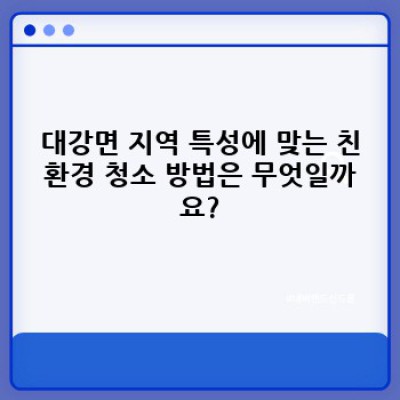 친환경 청소: 전북 남원시 대강면에서 더 깨끗하고 건강한 환경 만들기