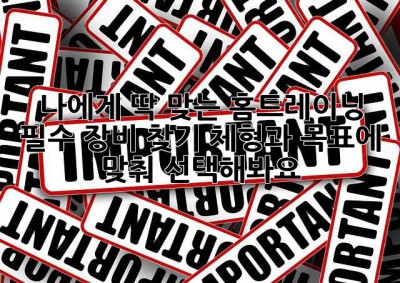 나에게 딱 맞는 홈트레이닝 필수 장비 찾기! 체형과 목표에 맞춰 선택해봐요!