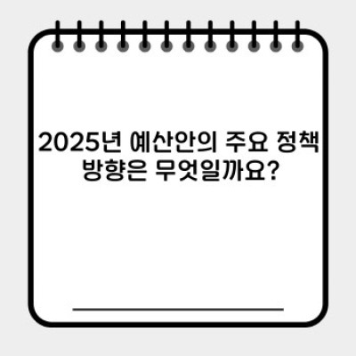 2025년 예산안 요약정보 미리보기: 주요 내용, 분석, 그리고 미래 전망