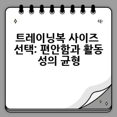 트레이닝복, 어떻게 고르고 스타일링해야 할까요? 편안함과 스타일을 모두 갖춘 나만의 트레이닝복 찾기