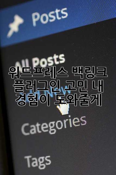 워드프레스 백링크 플러그인 고민? 내 경험이 도와줄게! 😉