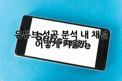 유튜브 성공 분석! 내 채널, 어떻게 키울까? 🤔