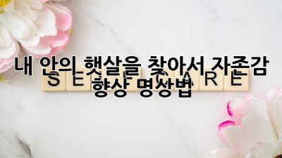 내 안의 햇살을 찾아서: 자존감 향상 명상법