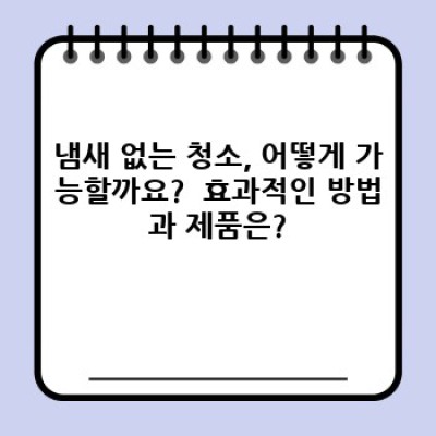 냄새 없이 깨끗하게! 경산시 동부동 남방동 청소 서비스 완벽 가이드
