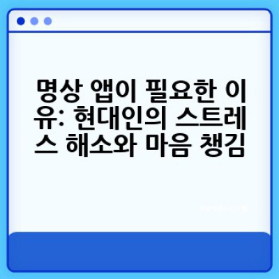 명상앱, 어떤 앱을 선택해야 할까요? 나에게 맞는 명상 앱 고르는 방법