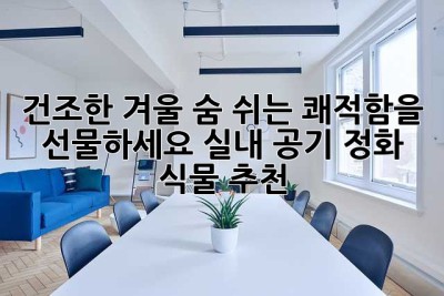 건조한 겨울, 숨 쉬는 쾌적함을 선물하세요: 실내 공기 정화 식물 추천