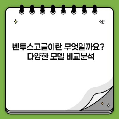 벤투스고글 완벽 가이드: 장점, 단점, 비교분석 및 구매 가이드
