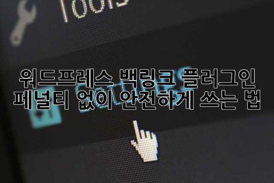 워드프레스 백링크 플러그인?  페널티 없이 안전하게 쓰는 법!