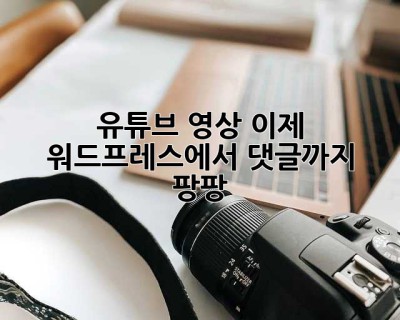 유튜브 영상, 이제 워드프레스에서 댓글까지 팡팡! 🎉