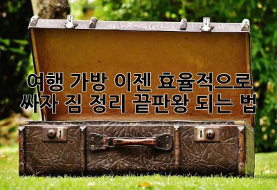 여행 가방, 이젠 효율적으로 싸자! 짐 정리 끝판왕 되는 법
