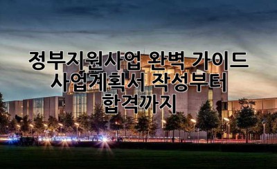 정부지원사업 완벽 가이드: 사업계획서 작성부터 합격까지