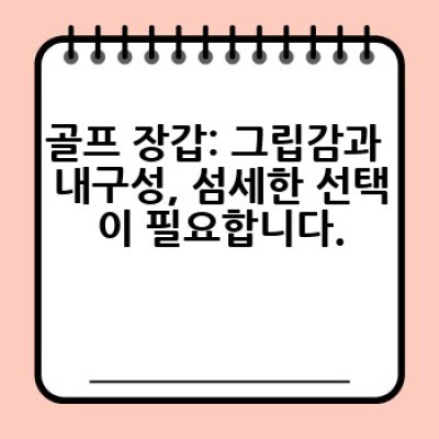 골프 용품, 어떻게 고르고 관리해야 할까요?  나에게 맞는 골프 용품 완벽 가이드