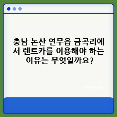 충청남도 논산시 연무읍 금곡리 렌트카 장기렌트 완벽 가이드: 꼼꼼 비교 & 최고의 선택