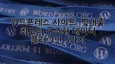 워드프레스 사이트 🚀 빛내줄 최고의 구조화 데이터 플러그인 5가지!