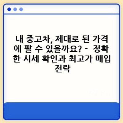 청주 상당구 성안동 중고차 현장 매입: 최고가 매입 보장, 믿을 수 있는 전문가와 함께!