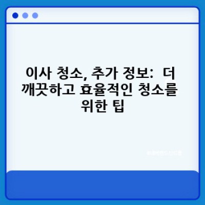 이사 청소: 깨끗한 새출발을 위한 최고의 이사청소 업체 선택 가이드
