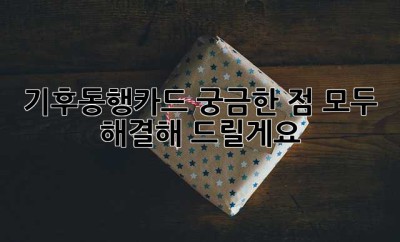 기후동행카드, 궁금한 점 모두 해결해 드릴게요! 😊