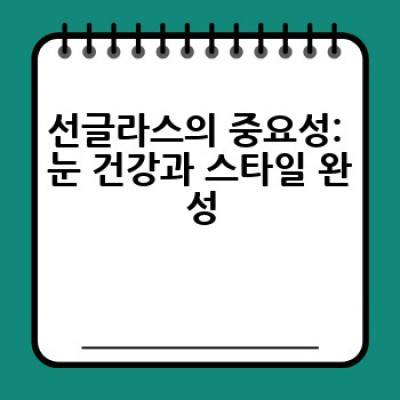 어떤 선글라스를 골라야 할까요? 나에게 딱 맞는 선글라스 고르는 방법