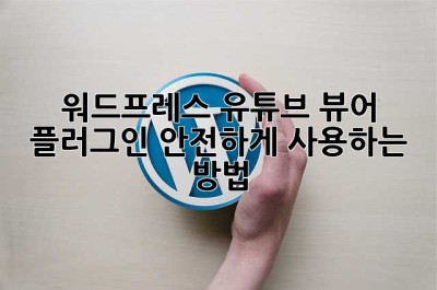 워드프레스 유튜브 뷰어 플러그인, 안전하게 사용하는 방법!