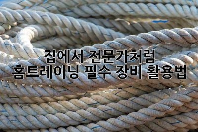 집에서 전문가처럼! 홈트레이닝 필수 장비 활용법