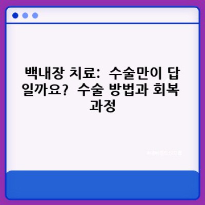 백내장 핵심 포인트 요약: 증상, 원인, 치료, 예방, 최신 정보