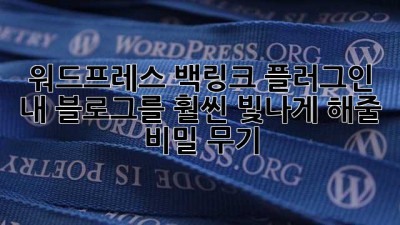 워드프레스 백링크 플러그인? 내 블로그를 훨씬 빛나게 해줄 비밀 무기! ✨