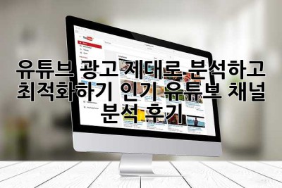 유튜브 광고, 제대로 분석하고 최적화하기: 인기 유튜브 채널 분석 후기