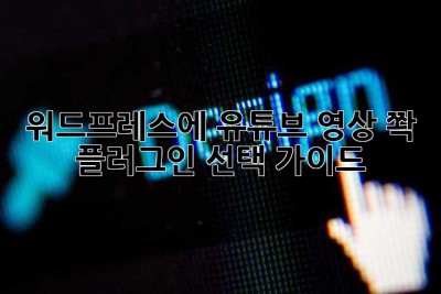 워드프레스에 유튜브 영상 쫙!  플러그인 선택 가이드