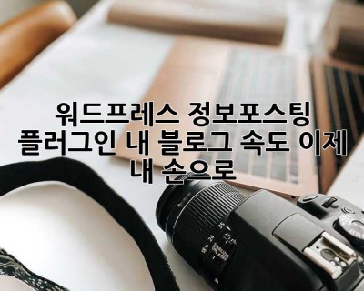 워드프레스 정보포스팅 플러그인: 내 블로그 속도, 이제 내 손으로 🚀