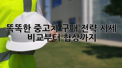 똑똑한 중고차 구매 전략: 시세 비교부터 협상까지